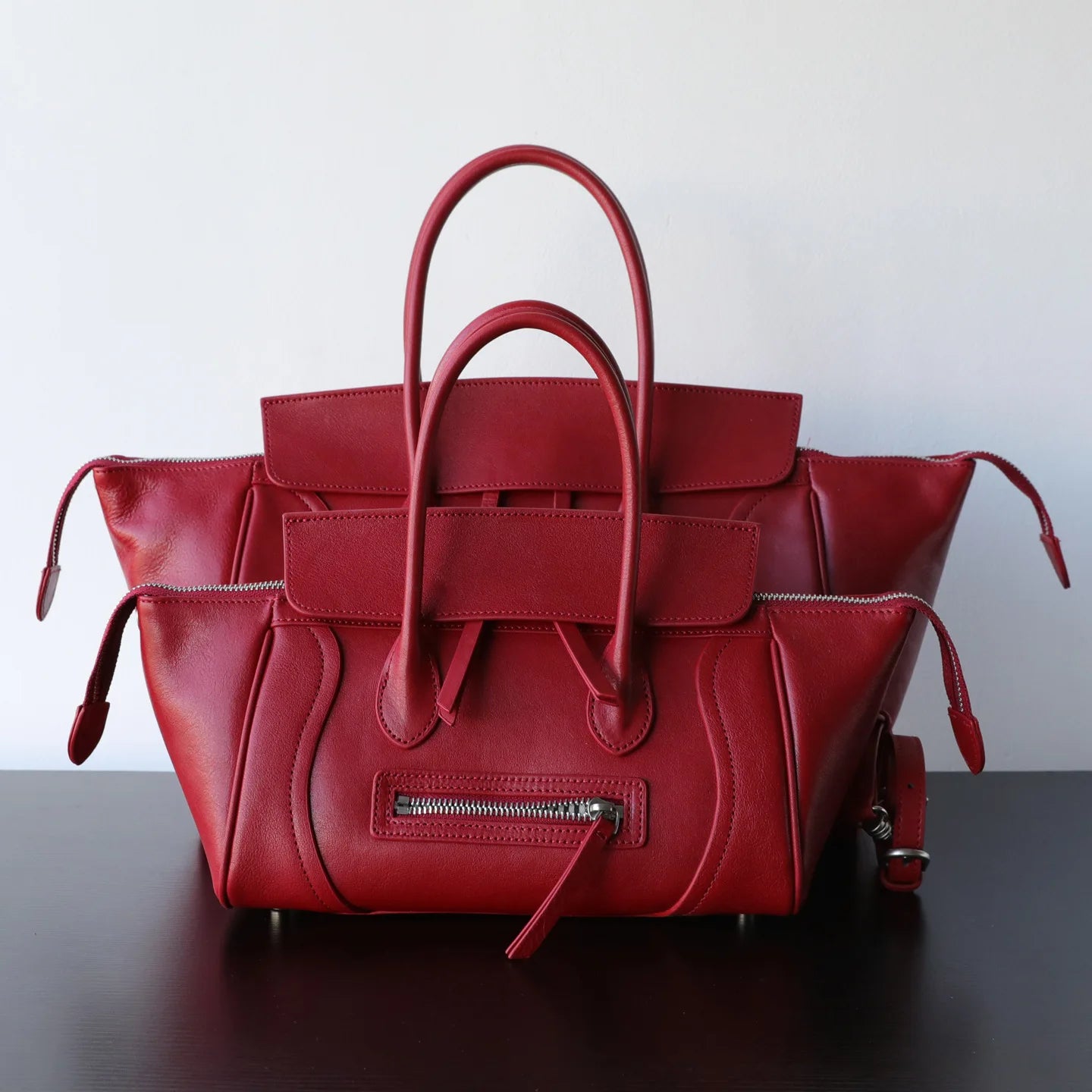 Boston Bag Cuir Véritable Femme Poche Zippée 2 Tailles – CLEVI Paris