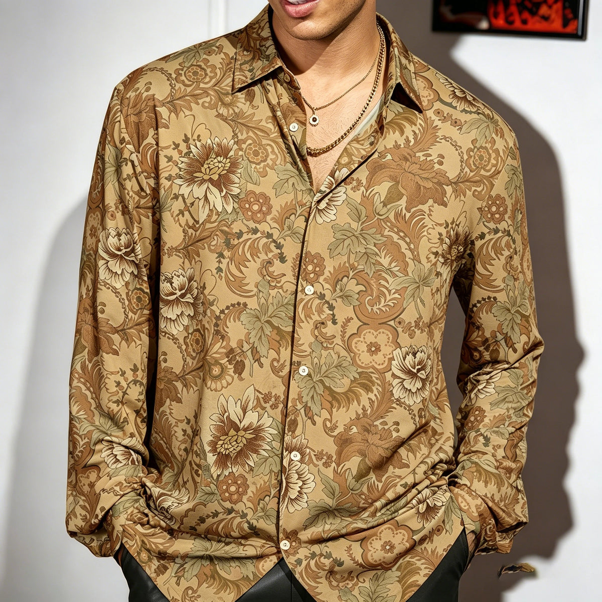 Chemise homme à imprimé floral – CLEVI Paris