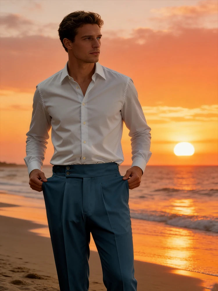 Pantalon Costume Homme Taille Haute – CLEVI Paris