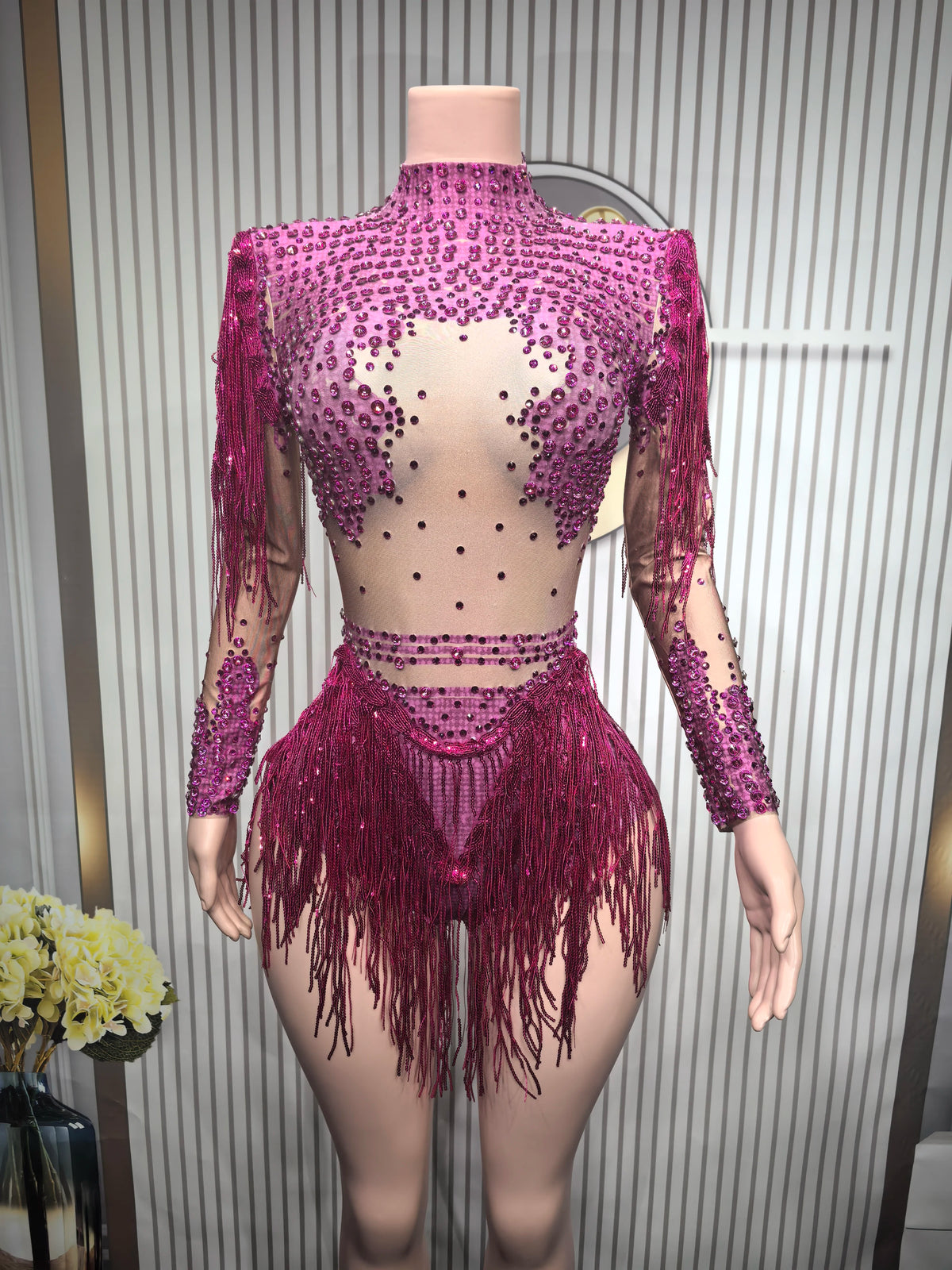 Body Sequins Franges Élastique Danse Scène Nightclub – CLEVI Paris