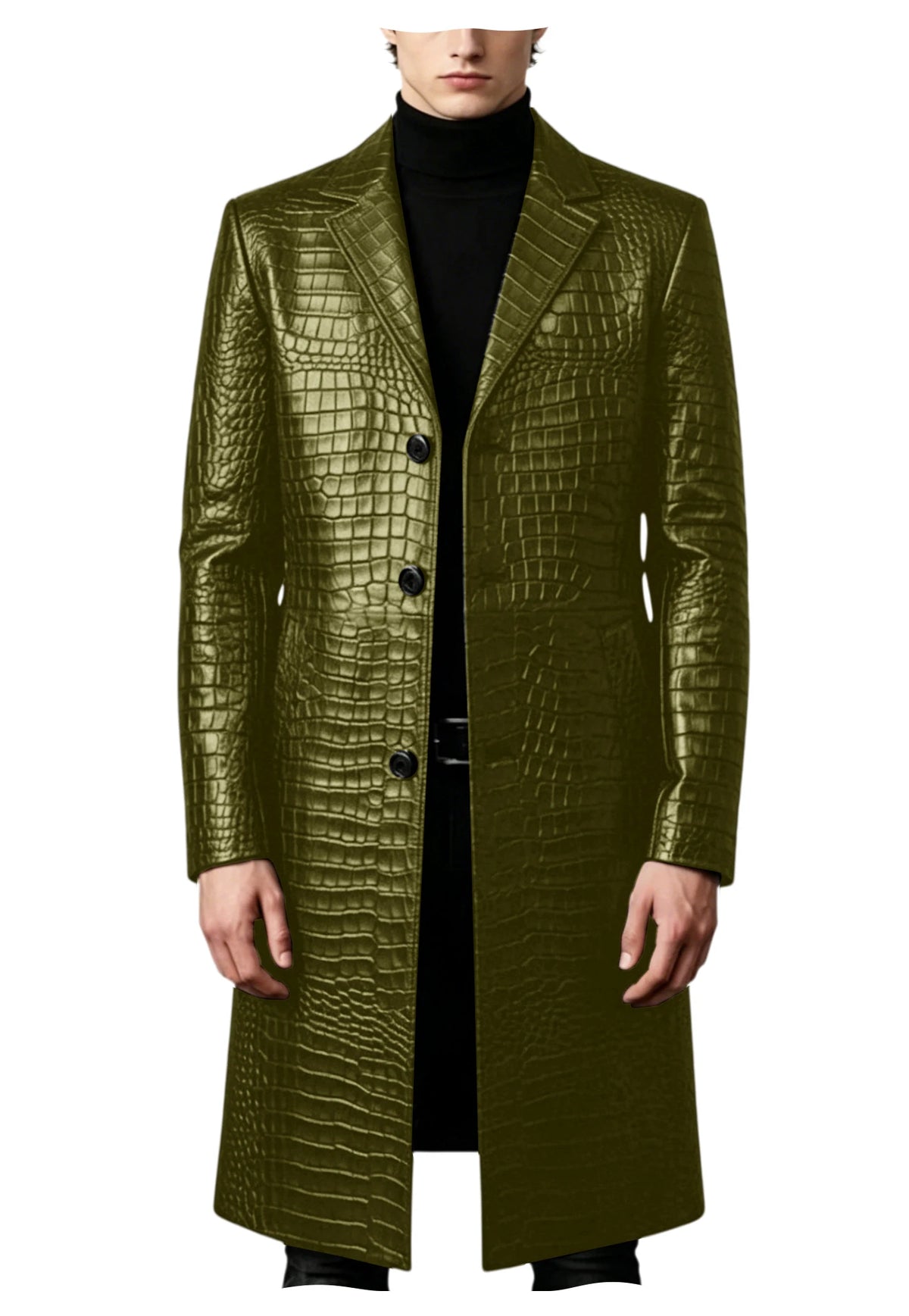 Manteau homme effet crocodile coupe ajustée – CLEVI Paris