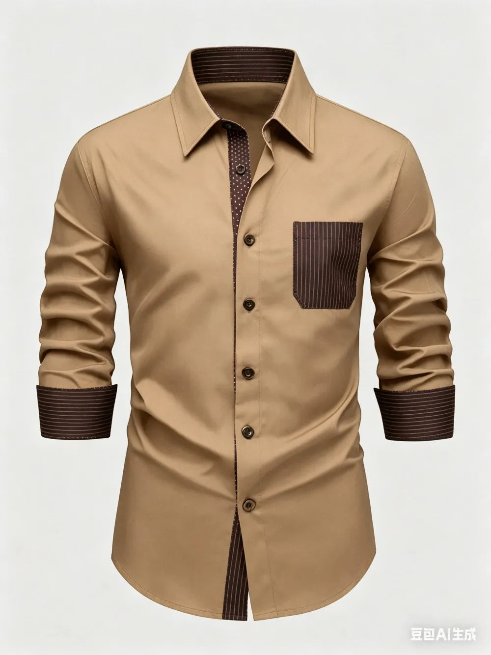 Chemise homme à pois et détails contrastés – CLEVI Paris