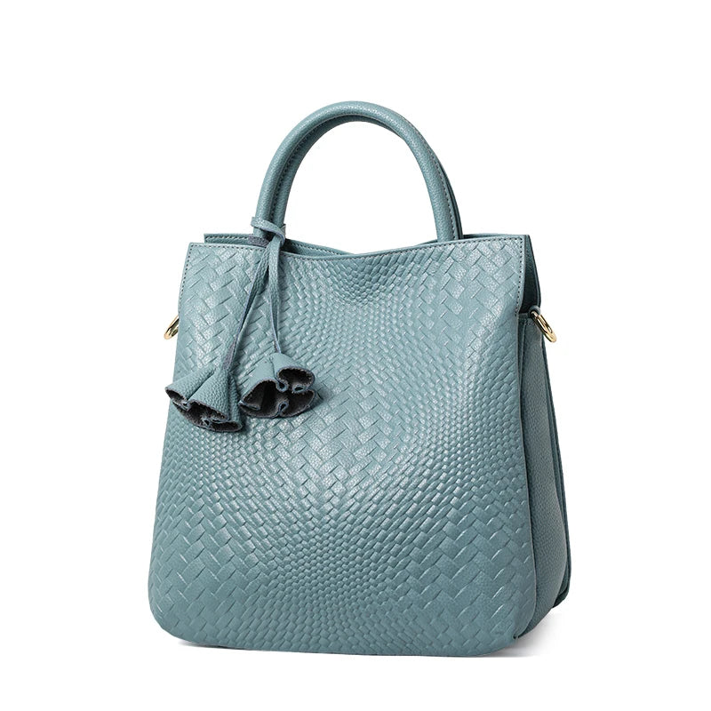 Tote Bag Cuir Veau Pleine Fleur Minimaliste Femme 30x15x32cm – CLEVI Paris