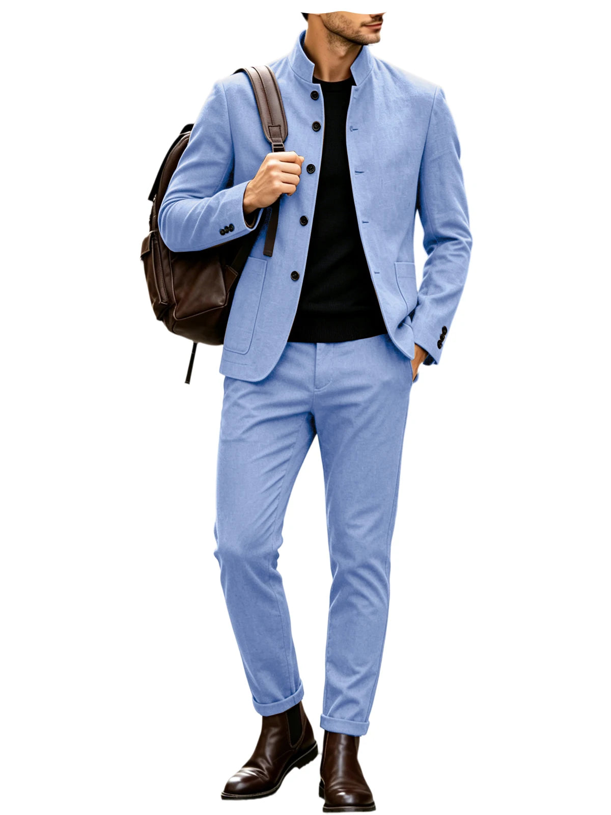 Costume homme 2 pièces col montant – CLEVI Paris