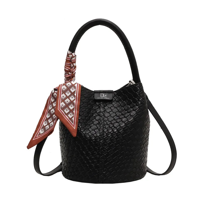 Sac Seau PU Effet Tressé Femme Bandoulière Réglable 5 Coloris – CLEVI Paris