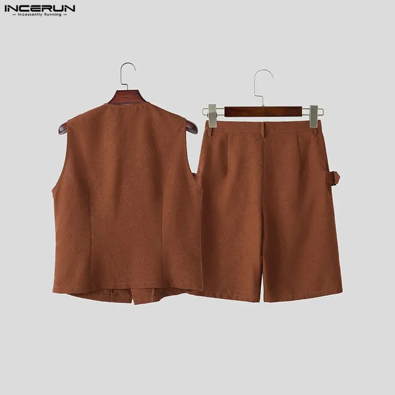 Ensemble 2 Pièces Homme Débardeur Col V Sans Manches + Short Taille Élastique Casual Streetwear 3 Coloris – CLEVI Paris