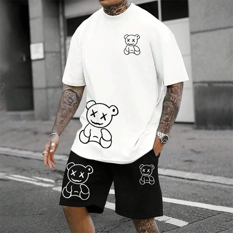 Ensemble homme t-shirt imprimé et short ample – CLEVI Paris