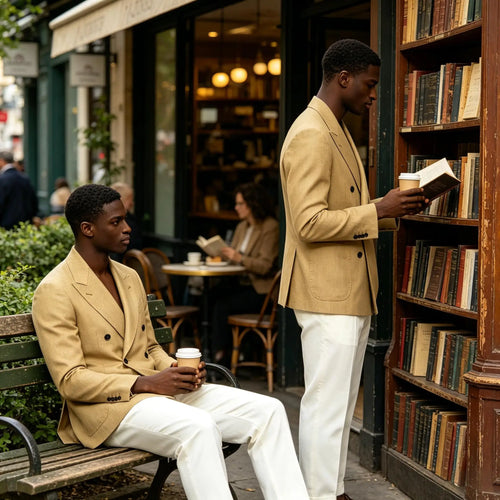 Blazer croisé homme en lin – CLEVI Paris