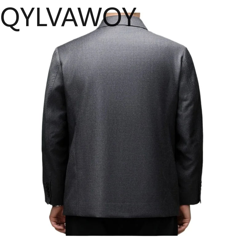 Manteau homme gris en laine à col rabattu – CLEVI Paris