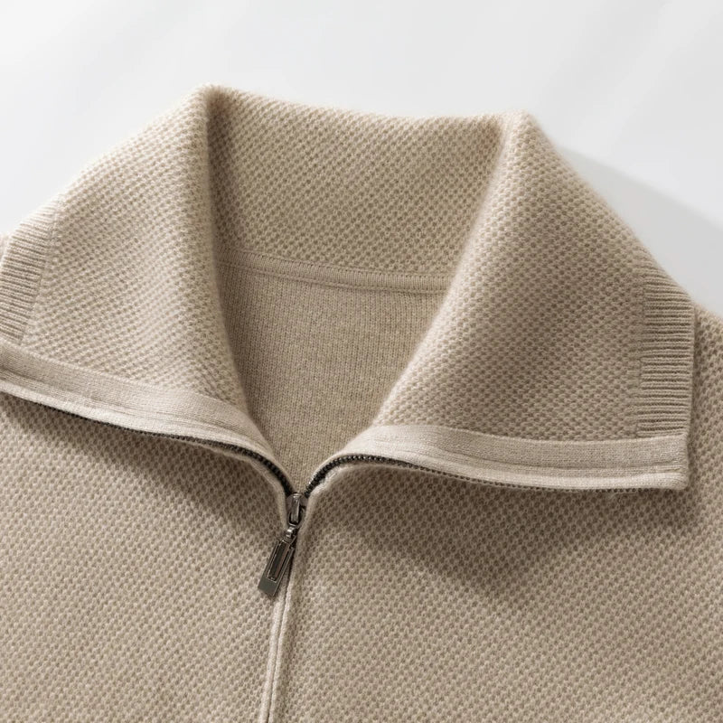 Ensemble homme cachemire col haut zippé – CLEVI Paris