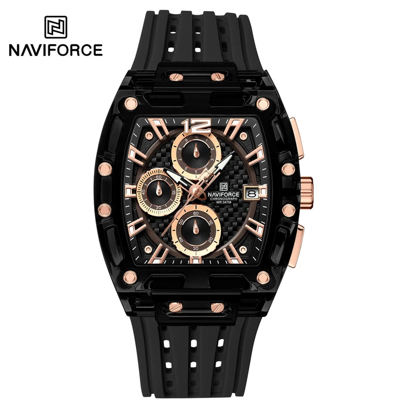 Montre Sport Chronographe NAVIFORCE Homme Silicone 5 Bar – CLEVI Paris