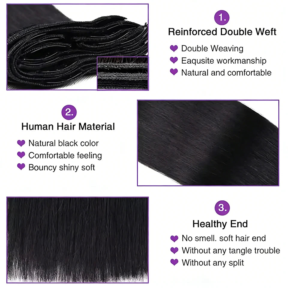 Extensions Clip-in Brésiliennes Remy 8pcs – CLEVI Paris