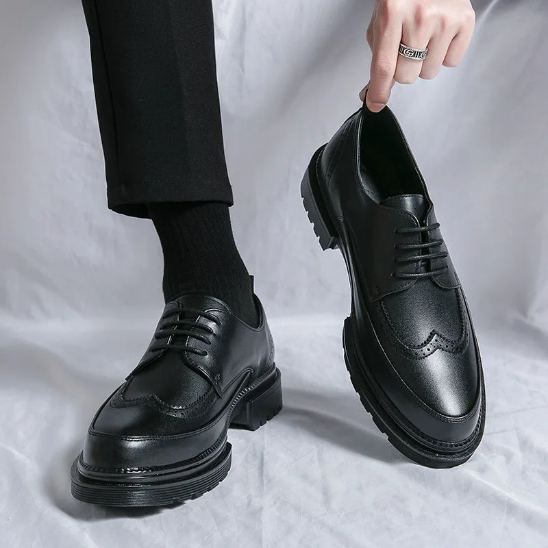 Oxford Homme Brogue Cuir Verni Respirant Imperméable | Business Mariage EU 38-45