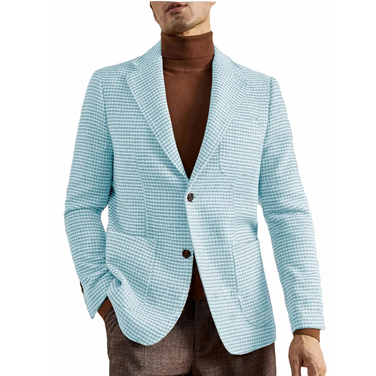 Blazer homme pied-de-poule en laine mélangée – CLEVI Paris