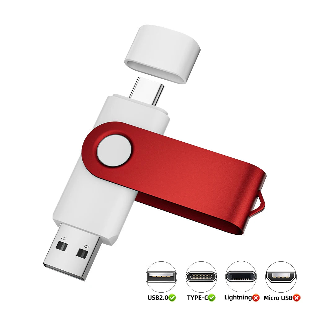 Clé USB 2.0 Type-C Rotative JASTER 4Go à 128Go 8 Coloris Métal – CLEVI Paris