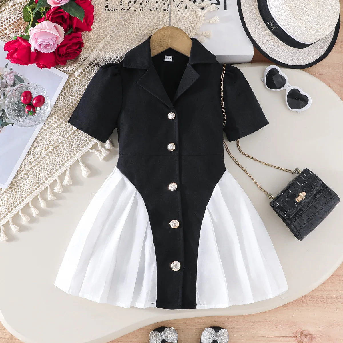 Robe blazer fille à revers – CLEVI Paris