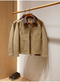 Veste homme camel à revers et rivets – CLEVI Paris