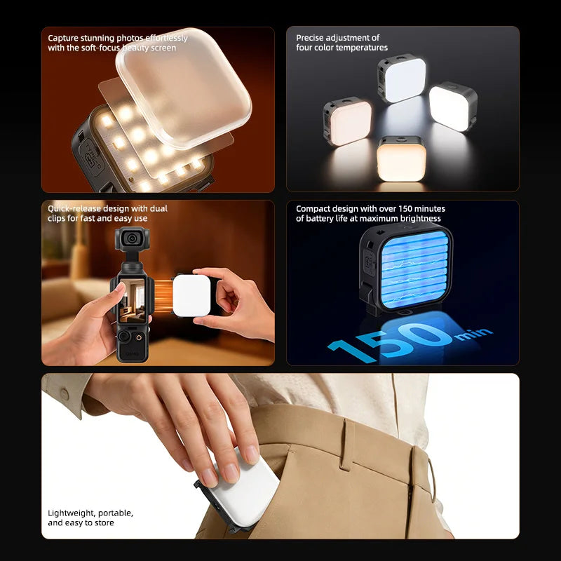 Lampe LED magnétique pour Pocket 3/4 – CLEVI Paris