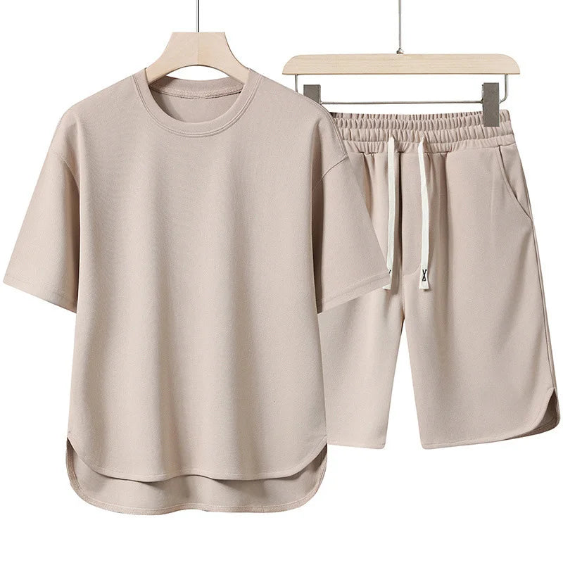 Ensemble homme t-shirt col rond et short uni – CLEVI Paris