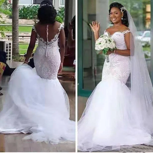 Robe de mariée sirène en tulle – CLEVI Paris