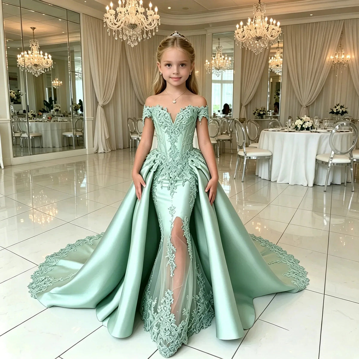 Robe cérémonie fille style princesse – CLEVI Paris