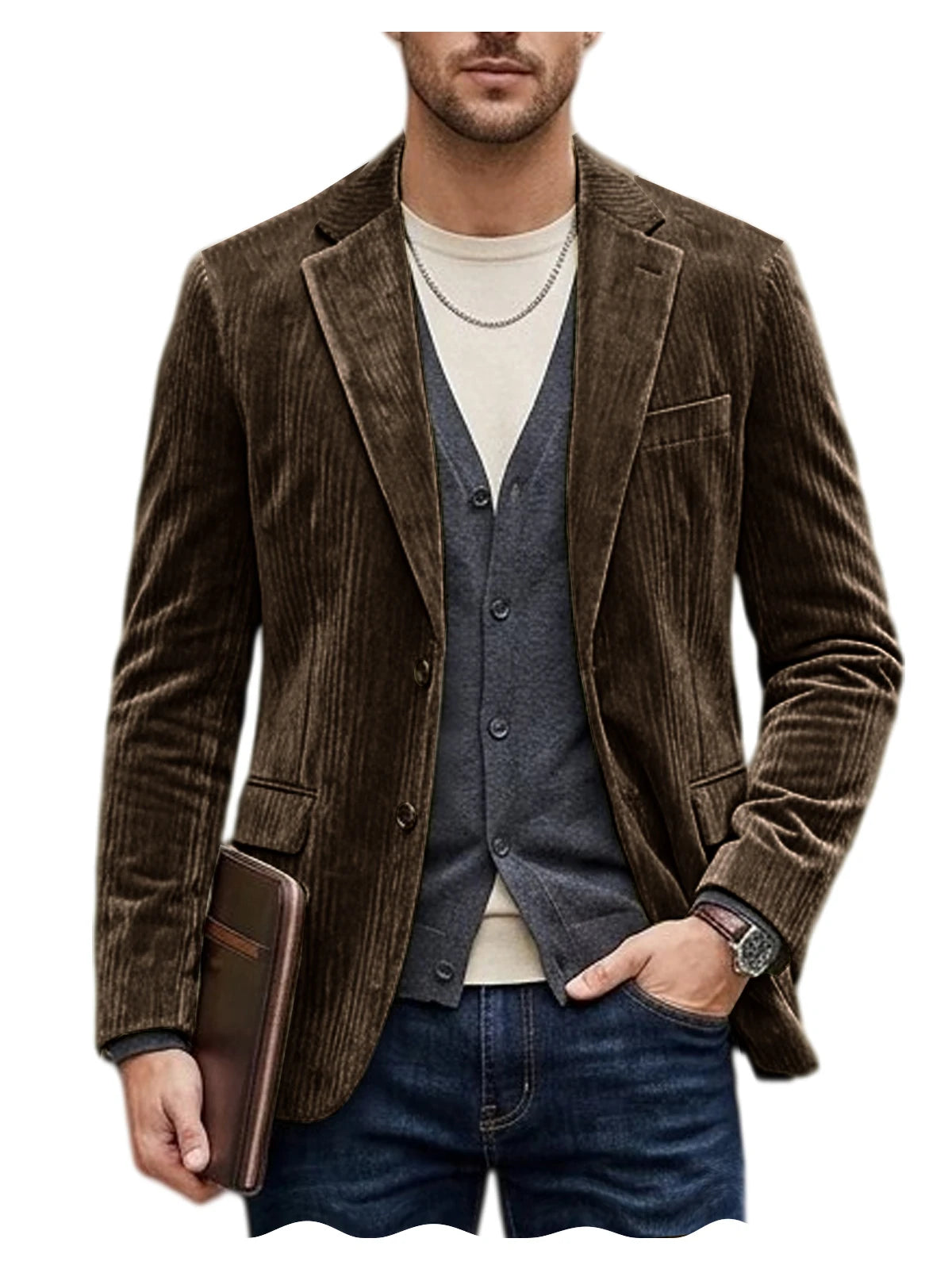 Blazer homme en velours côtelé, coupe ajustée – CLEVI Paris