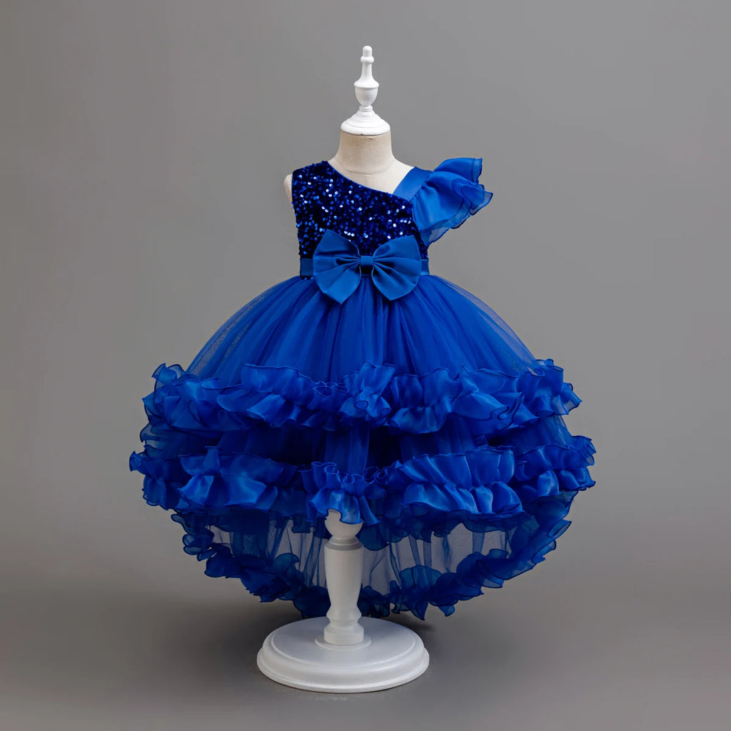Robe cérémonie fille fleurie à nœud – CLEVI Paris