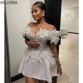 Robe de bal courte en dentelle – CLEVI Paris