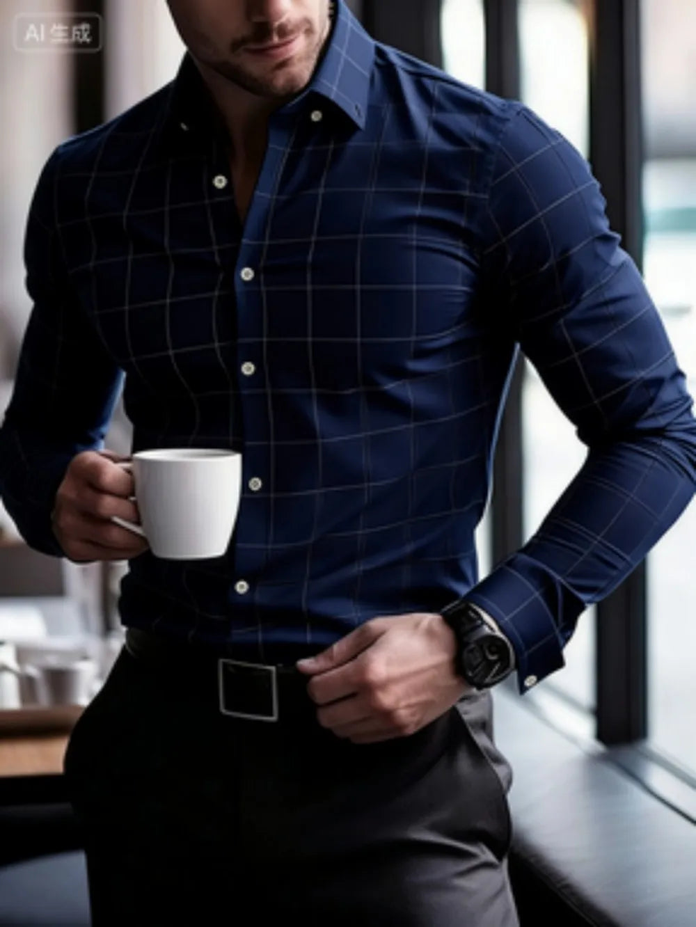 Chemise homme à carreaux en soie – CLEVI Paris