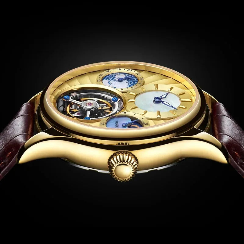 Montre Homme Tourbillon Volant AESOP – Squelette Double Face Verre Saphir Étanche 100m Édition Limitée – CLEVI Paris