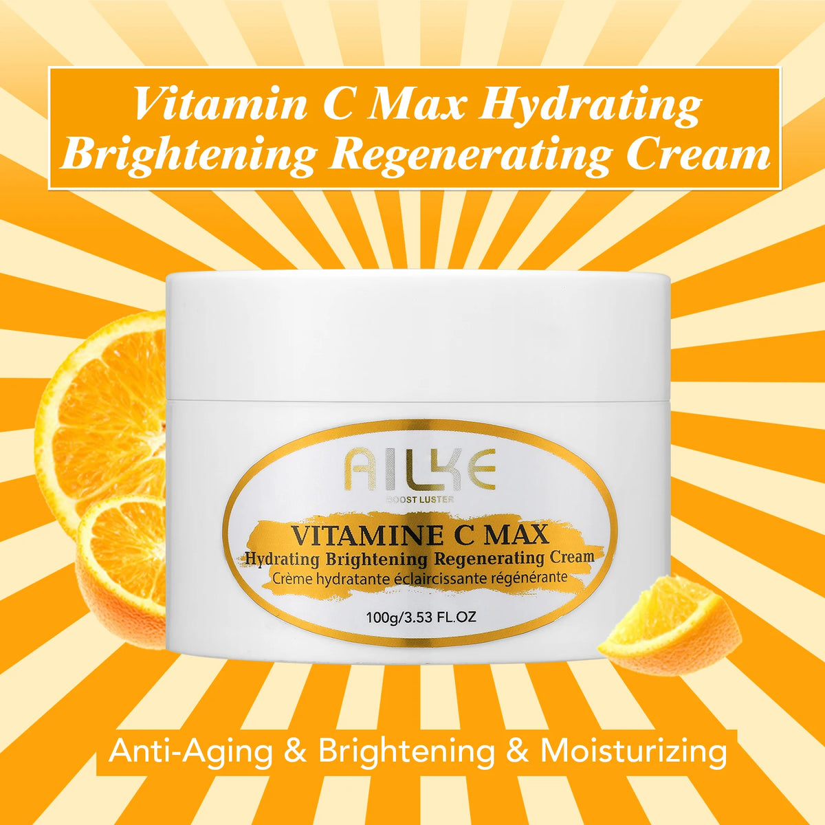 Gamme Soins Corps & Visage AILKE Vitamine C+E – Éclaircissant, Anti-Taches & Raffermissant – CLEVI Paris