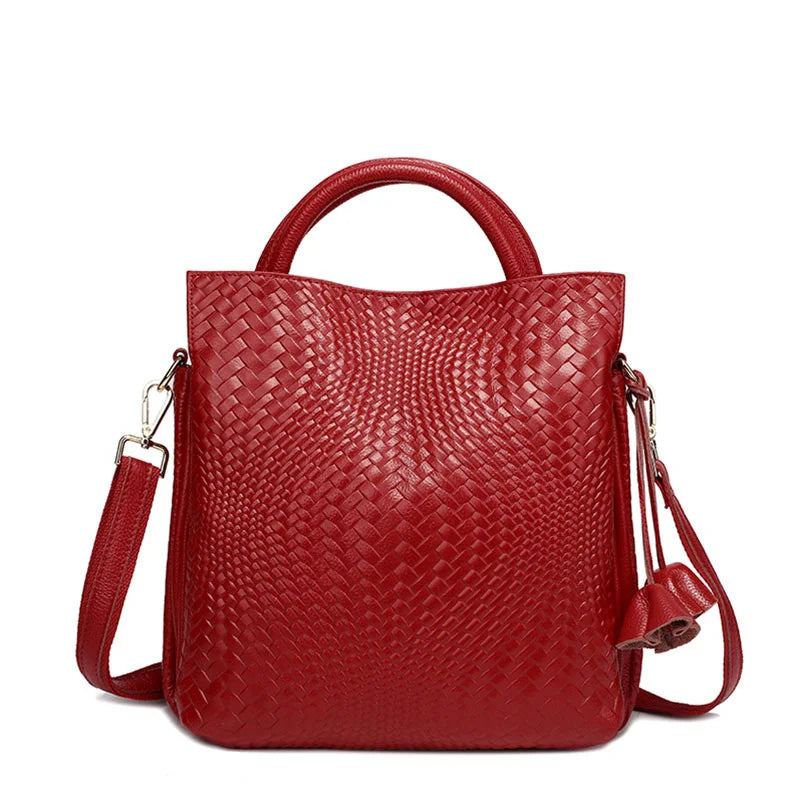Tote Bag Cuir Veau Pleine Fleur Minimaliste Femme 30x15x32cm – CLEVI Paris