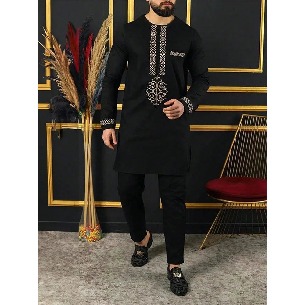 Ensemble Dashiki Homme Col Rond – CLEVI Paris