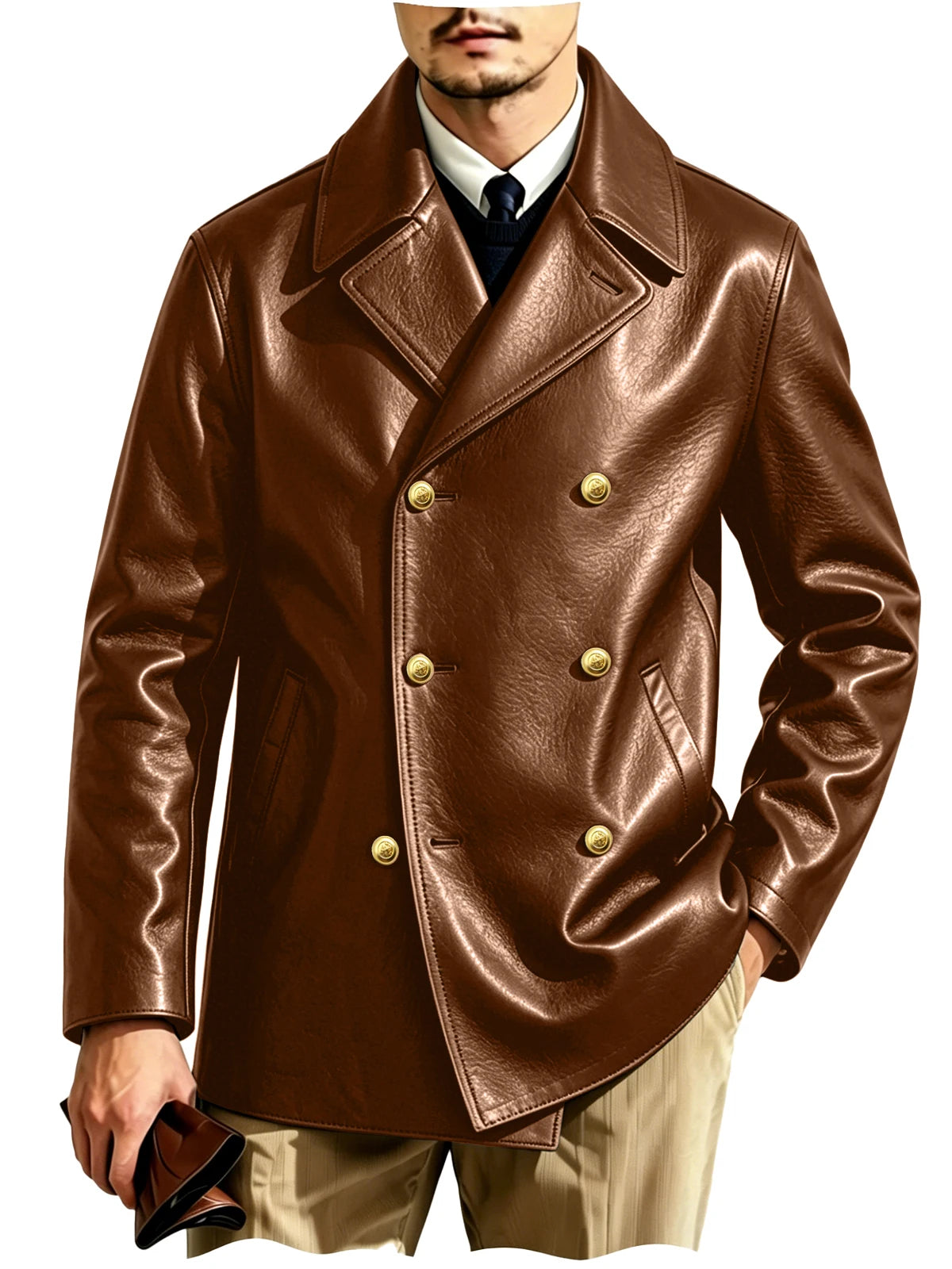 Blazer croisé effet cuir homme – CLEVI Paris