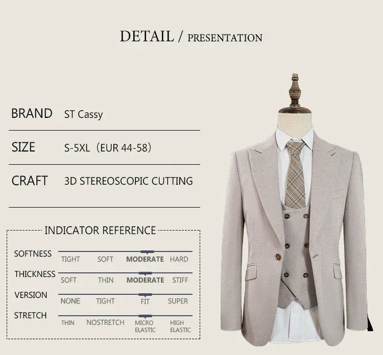Costume homme 3 pièces, coupe ajustée – CLEVI Paris