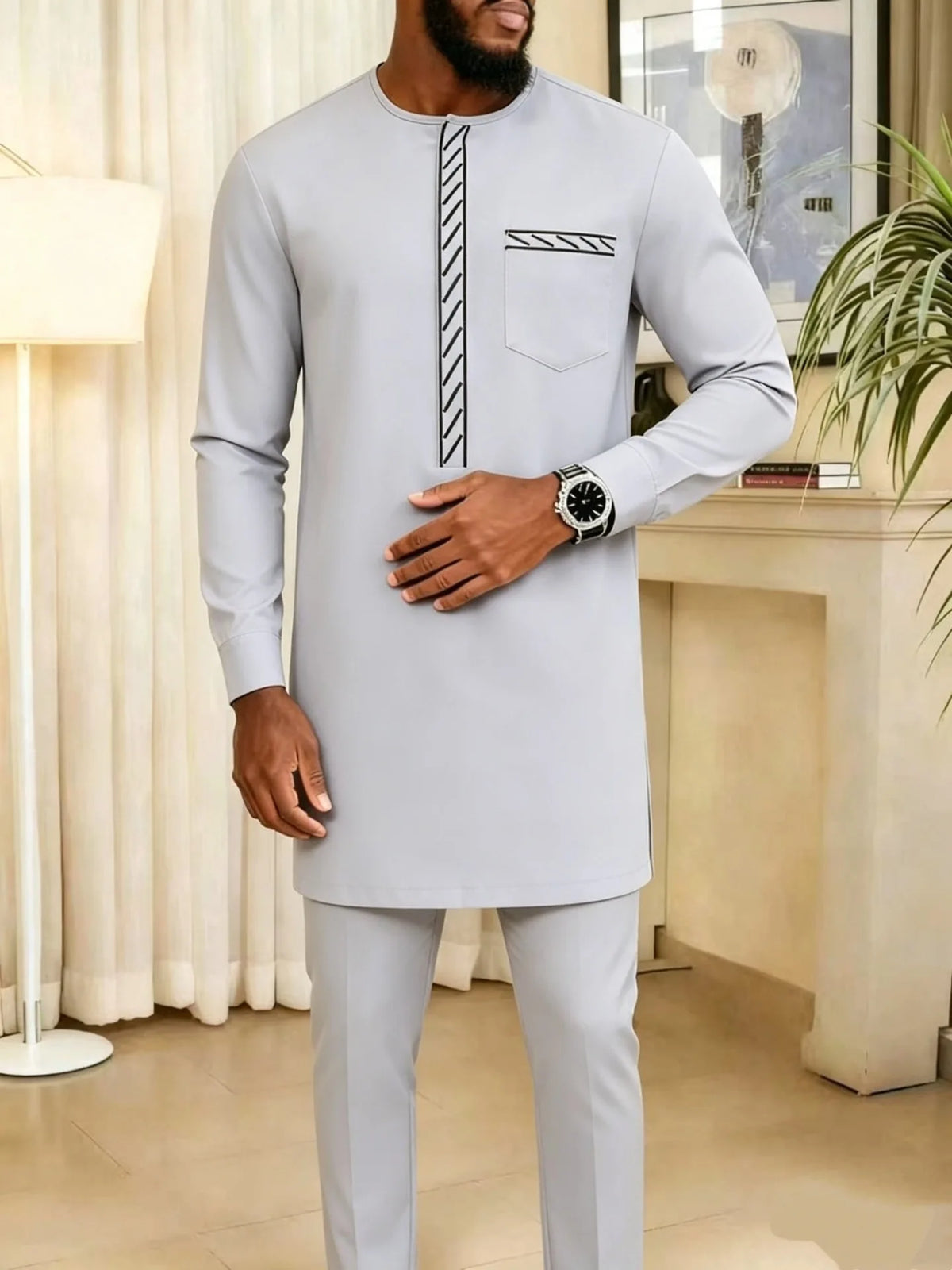 Ensemble Dashiki Homme Col Rond – CLEVI Paris