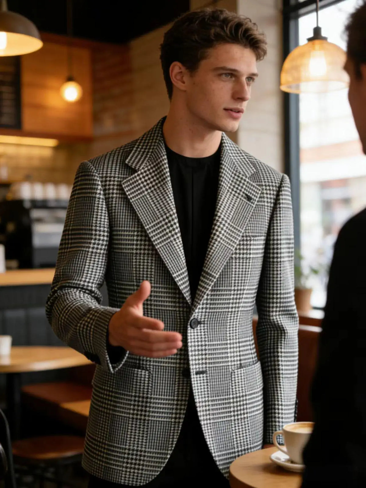 Blazer homme à carreaux en laine mélangée – CLEVI Paris