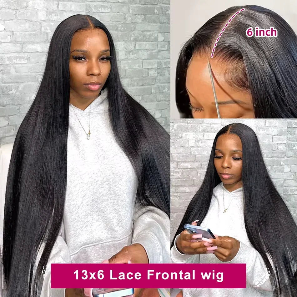 Perruque HD Lace Frontal Straight Cheveux Brésiliens Virgin Hair | 13x4, 13x6, 5x5, 2x6 HD Lace | Densité 200-250% | 20-38 Pouces – CLEVI Paris