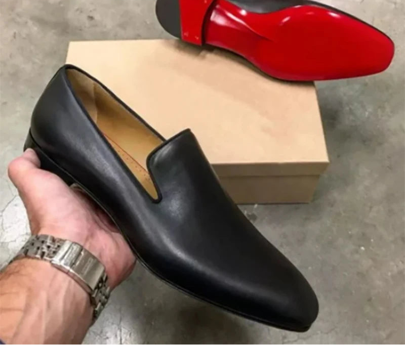Mocassin Slip-On Cuir Verni Homme Bout Rond Business & Soirée Grande Taille – CLEVI Paris