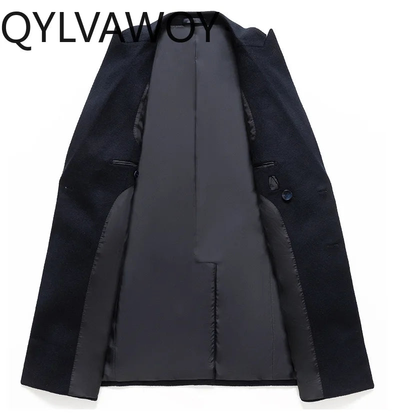 Manteau homme croisé laine, cachemire et soie – CLEVI Paris