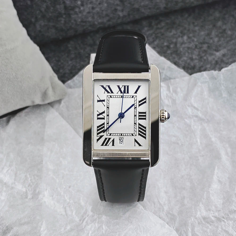 Montre Homme Quartz Carrée Acier 316L Saphir Chiffres Romains Business 30M – CLEVI Paris