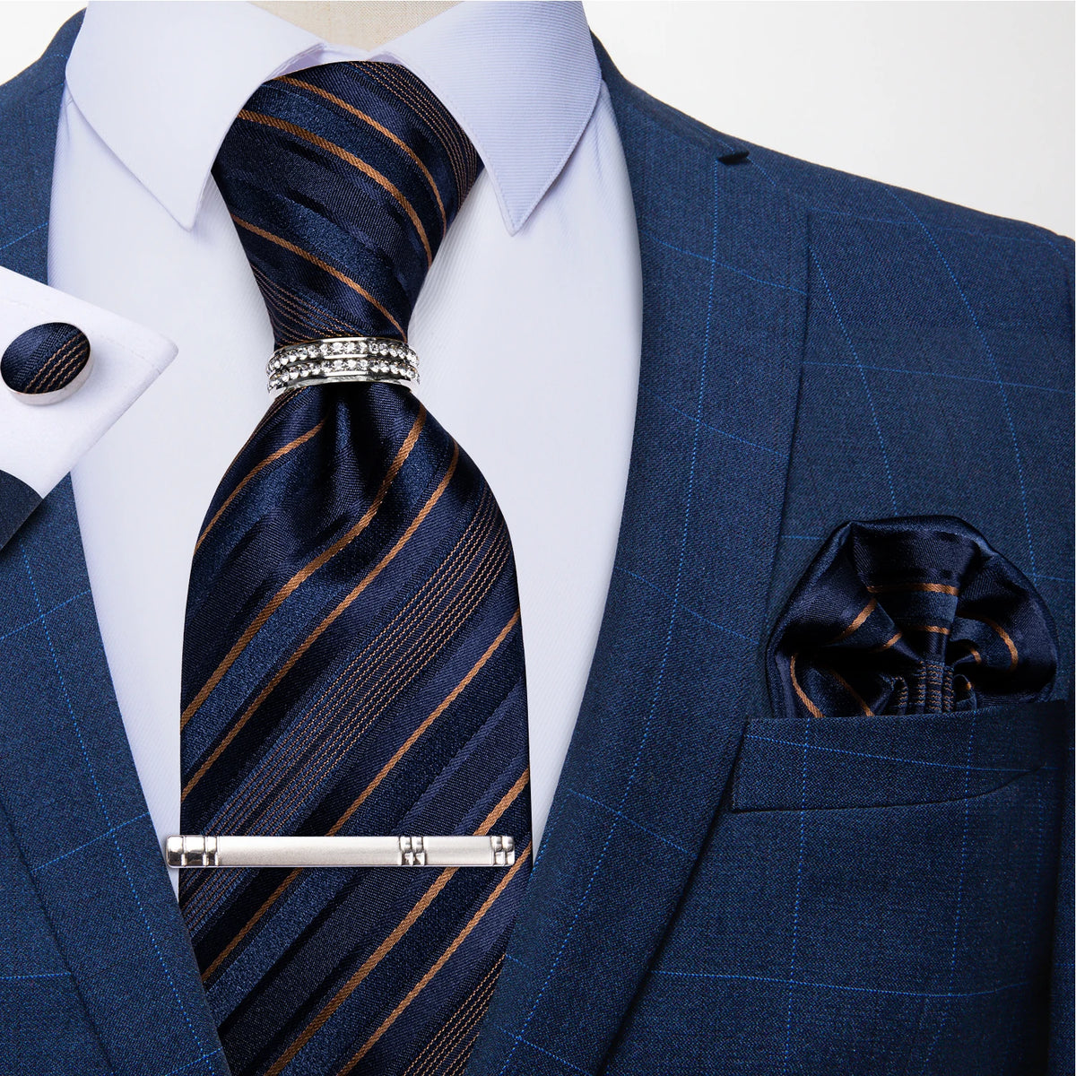 Ensemble cravate et pochette homme à carreaux – CLEVI Paris