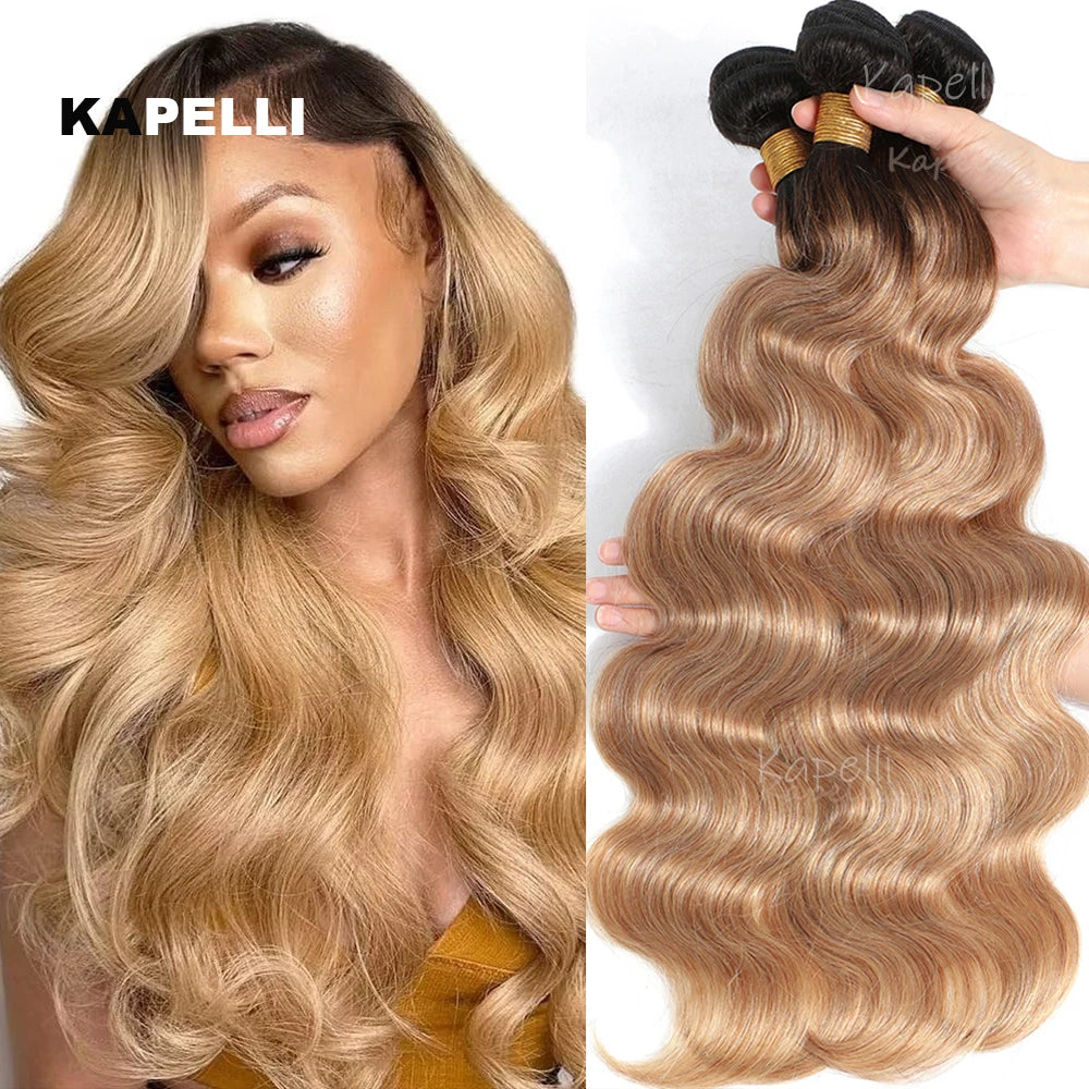 Extensions Cheveux Body Wave Ombré Miel 100% Cheveux Humains Brésiliens – CLEVI Paris