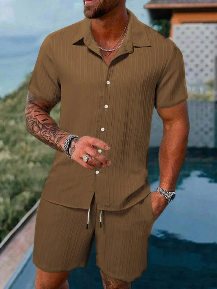 Ensemble homme chemise et short de plage – CLEVI Paris