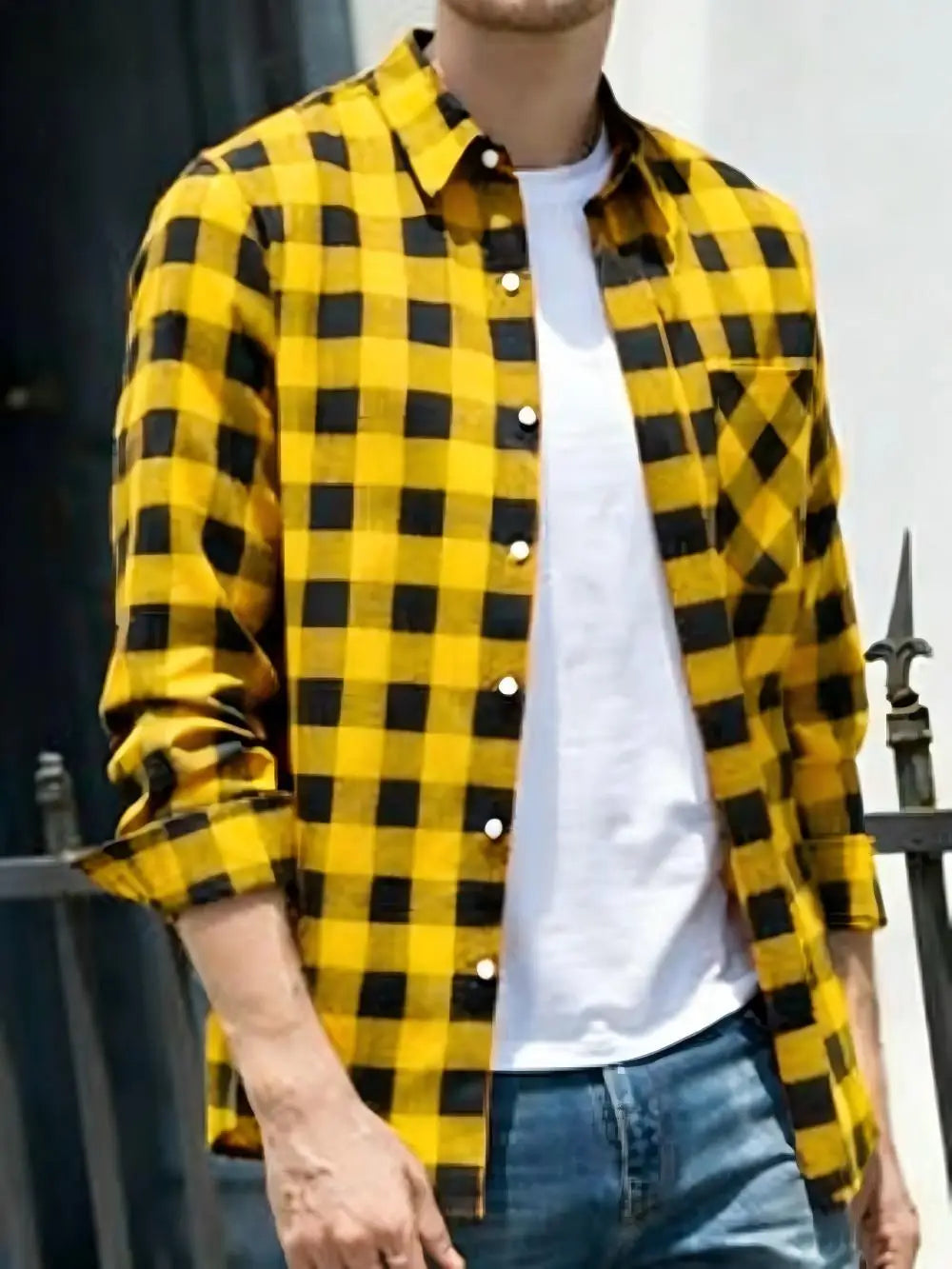Chemise homme à carreaux en soie – CLEVI Paris