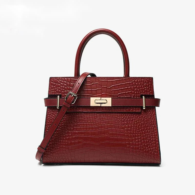 Sac à Main Femme Cuir Véritable Motif Crocodile Luxe Épaule & Bandoulière 3 Coloris – CLEVI Paris