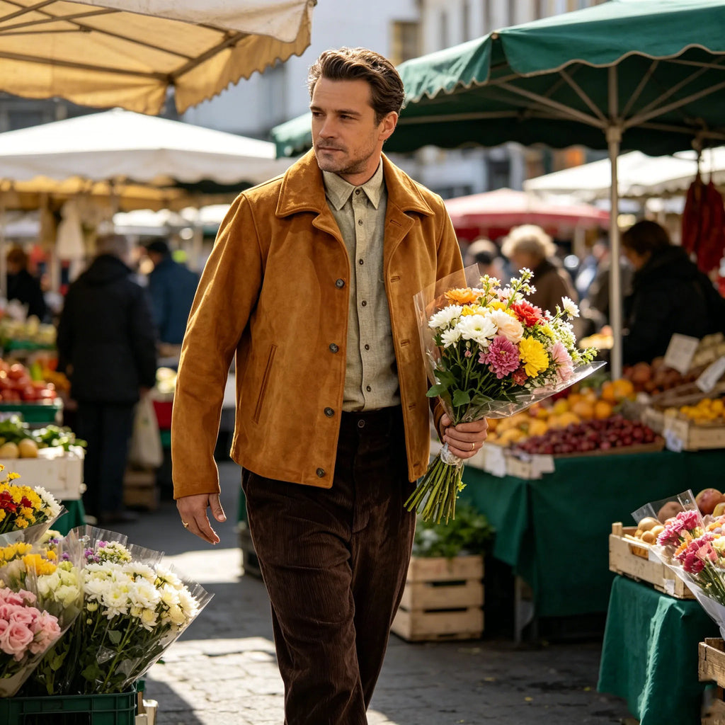 Veste effet daim vintage homme – CLEVI Paris