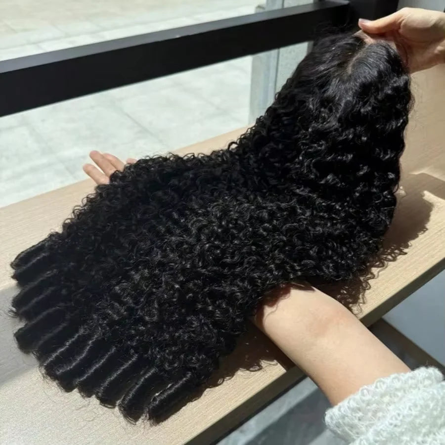 Perruque Lace Frontal Cheveux Humains Curly Burmese HD Transparent 7x6 13x4 13x6 Densité 200-220% 18-46 Pouces – CLEVI Paris