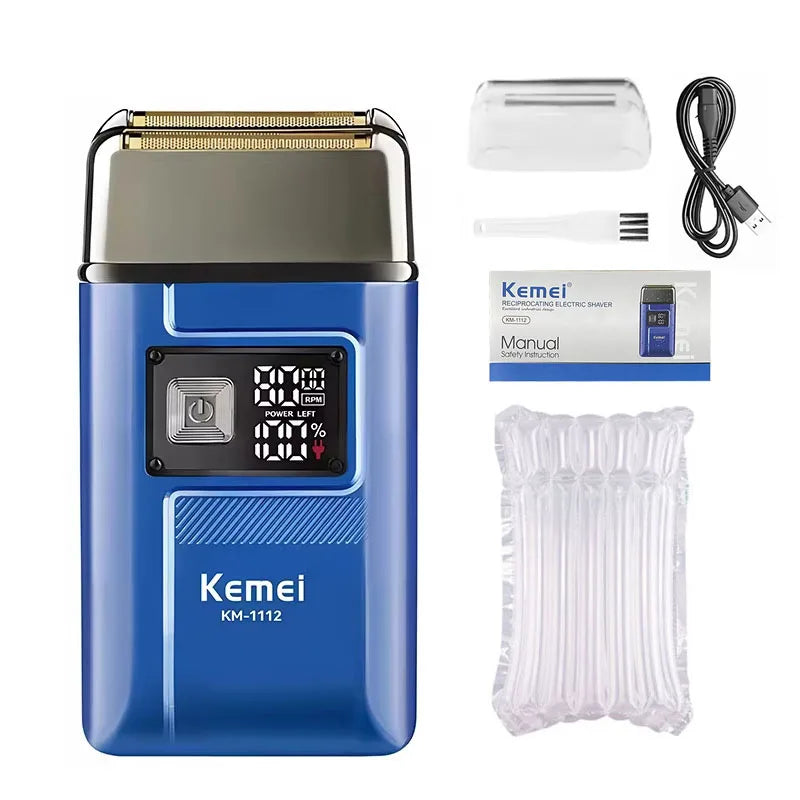 Tondeuse Électrique Rechargeable Professionnelle Kemei – Moteur Rotatif Charge Rapide 260 Min Autonomie – CLEVI Paris