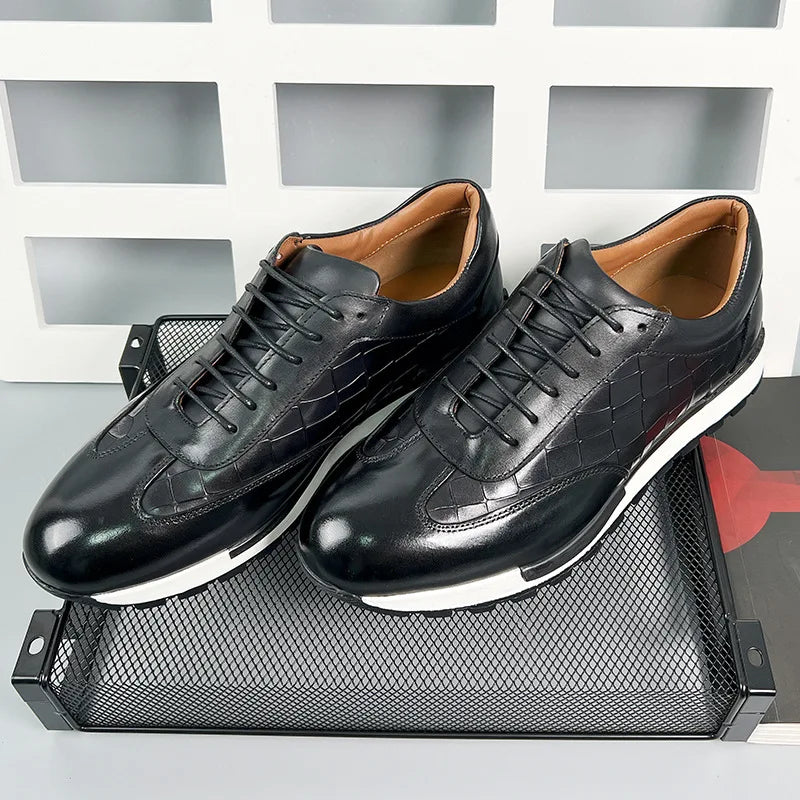 Sneakers en cuir à lacets pour homme – CLEVI Paris